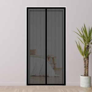 [리빙피스] 방충네트 자석 문 모기장(90x210cm) (블랙)